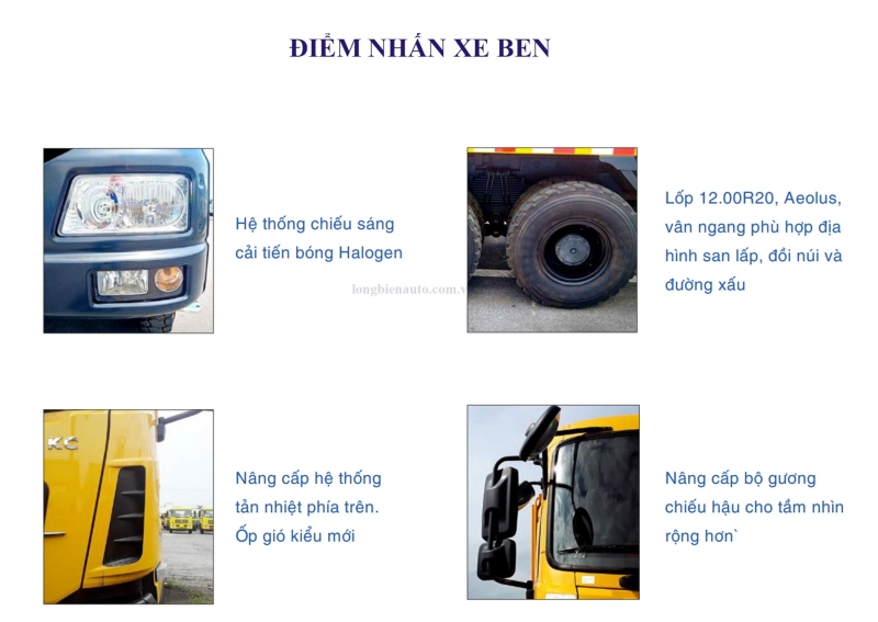 Giá bán xe ben dongfeng 8 tấn 2 chân Hoàng Huy