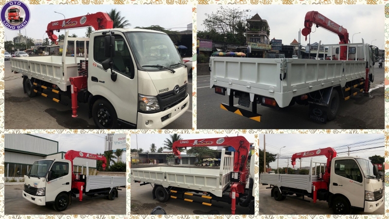 Xe tải gắn cẩu tự hành 3 tấn Hino XZU 2022