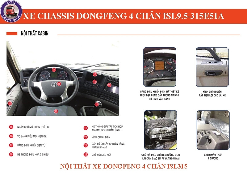 Xe tải gắn cẩu tự hành 15 tấn Dongfeng mới 2023